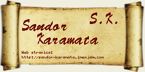 Šandor Karamata vizit kartica